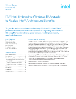 Intel IT 的企業範圍 Windows 11 升級